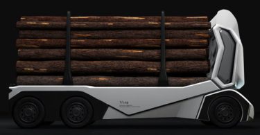 A startup sueca Einride apresentou recentemente o T-log, um camião de transporte de madeira autónomo e 100% elétrico.