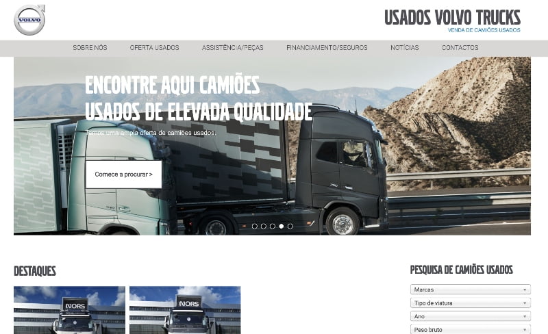 Auto Sueco lança novo site ‘Usados Volvo Trucks’